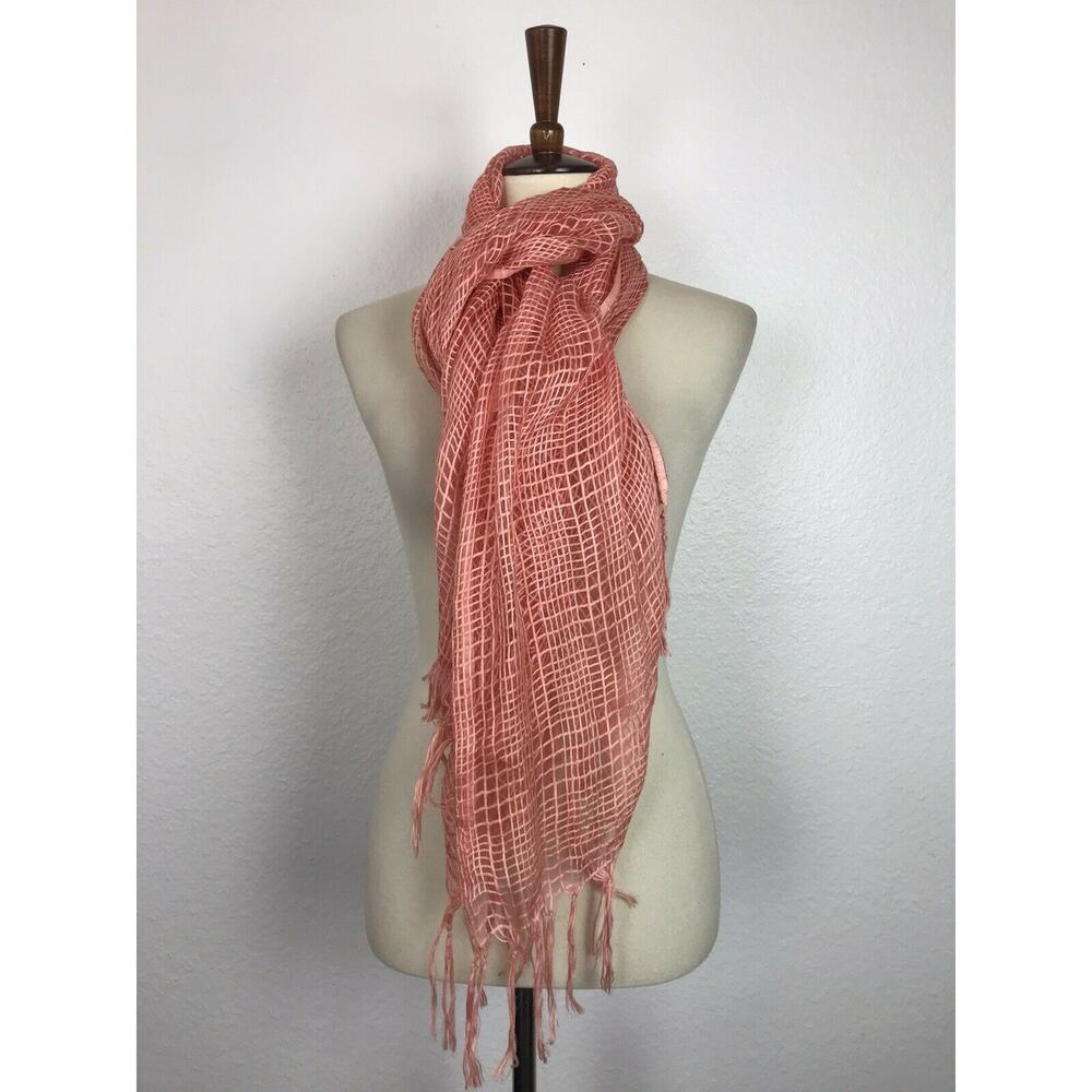 Liz Claiborne Scarf Women Sz OS Plaid‎ Fringe Trim Rectangle